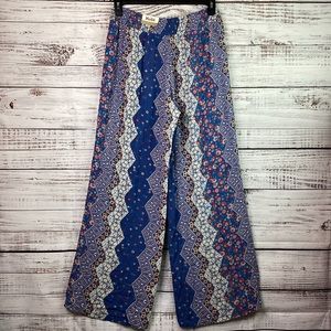 NEW MUDD SIZE L LARGE BLUE BOHO PANTS BEACH VACATION SUMMER